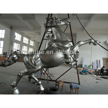 running stainless steel horse sculpture, horse head sculpture